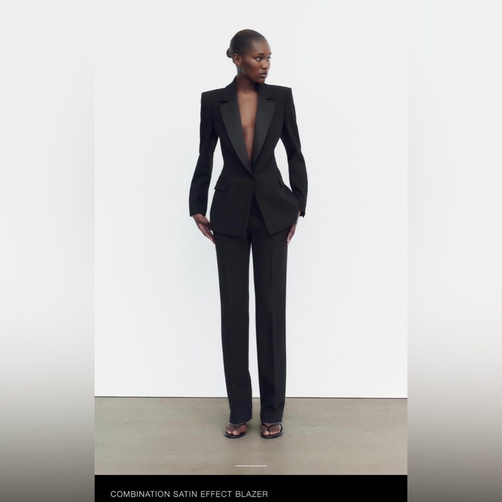 Zara; Satin Effect Blazer, NWT. Sz Large